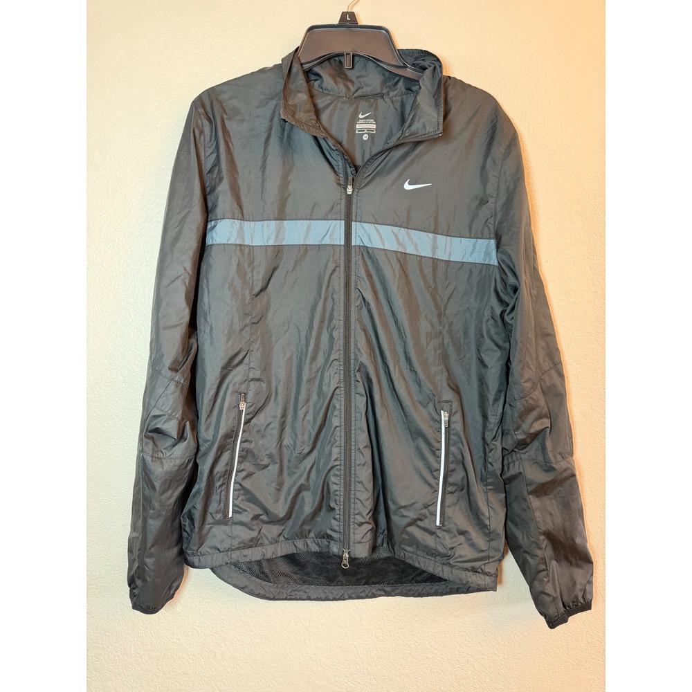 Nike Mens Reflective Stripe Running Windbreaker Jacket Black 548140-010 Size M